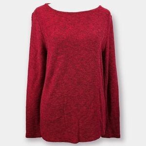 Cato Crew Neck Sweater Black Red Stripe Size Large